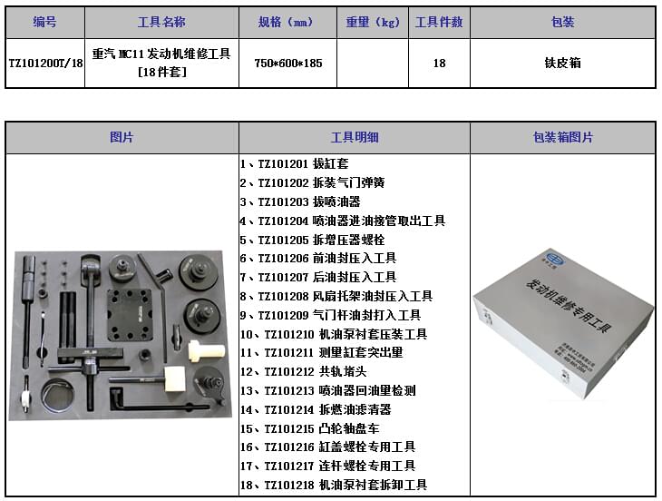 重汽曼發(fā)動(dòng)機(jī)維修工具