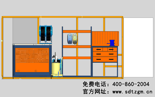 山東田中設備卡車養(yǎng)護搶修服務車上裝布局右側