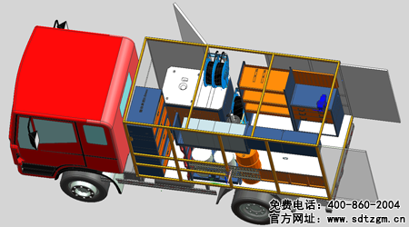 山東田中卡車養(yǎng)護搶修服務(wù)車左側(cè)視圖
